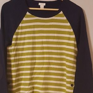 J Crew sweater; dark navy blue with striping